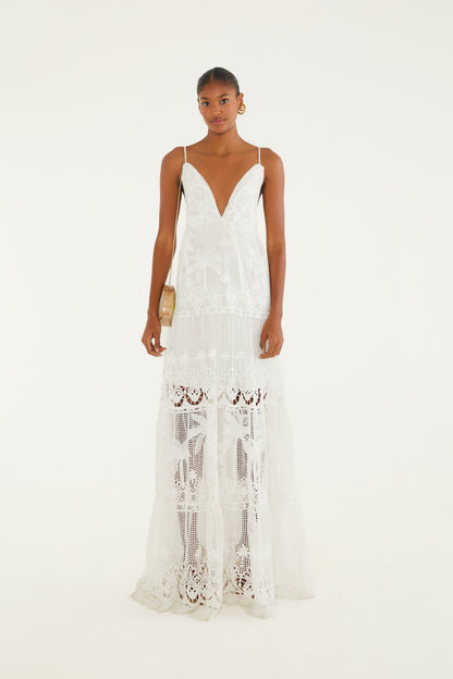 VESTIDO MAXI DE GUIPUR ODARA