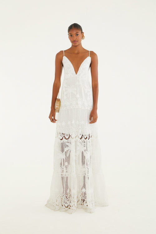 VESTIDO MAXI DE GUIPUR ODARA