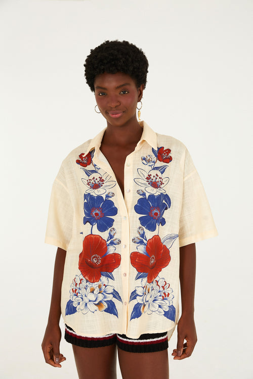 CAMISA ESTAMPADA FLORAL LINA