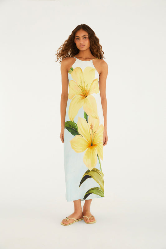 VESTIDO LARGO ESTAMPADO FLORAL SAMANTA