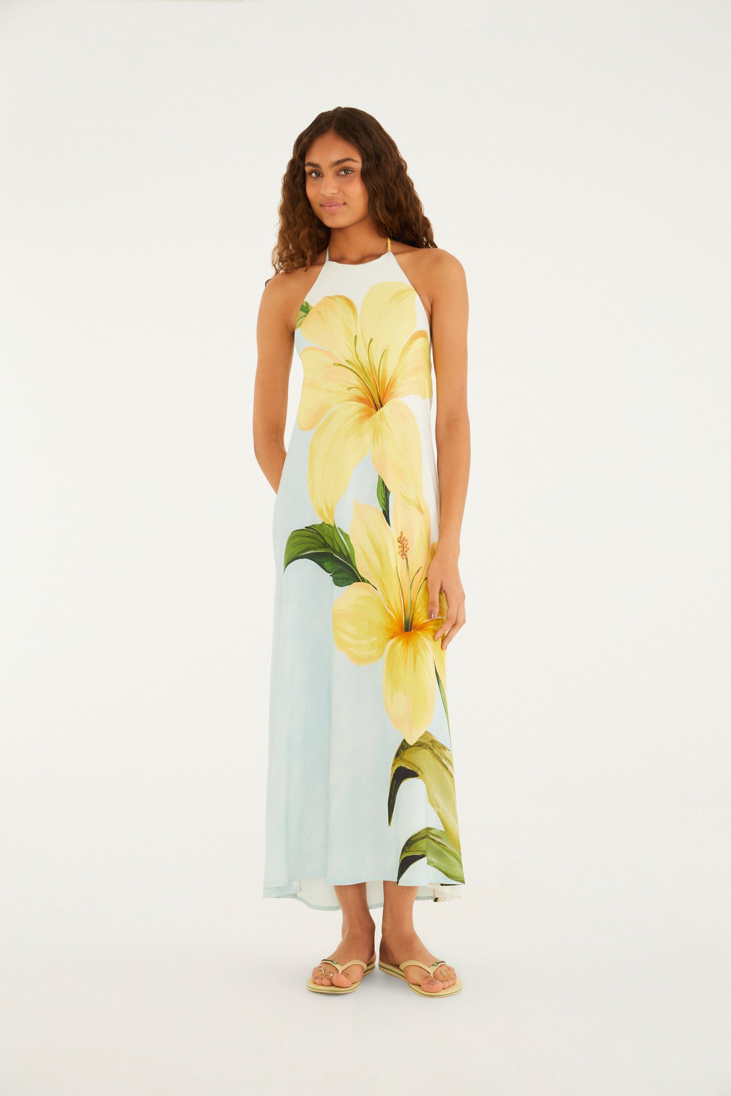 VESTIDO LARGO ESTAMPADO FLORAL SAMANTA