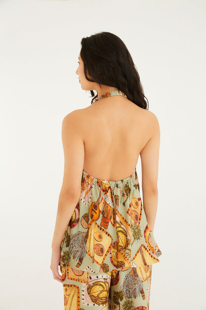 BLUSA FRENTE ÚNICA ESTAMAPDA BOEMIA