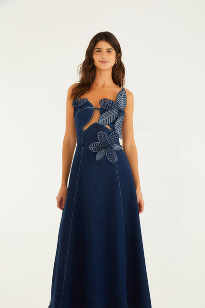 VESTIDO DE JEANS FLOR