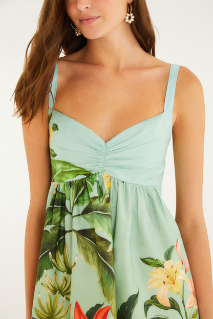 VESTIDO CURTO ESTAMPADO JARDIM EVA