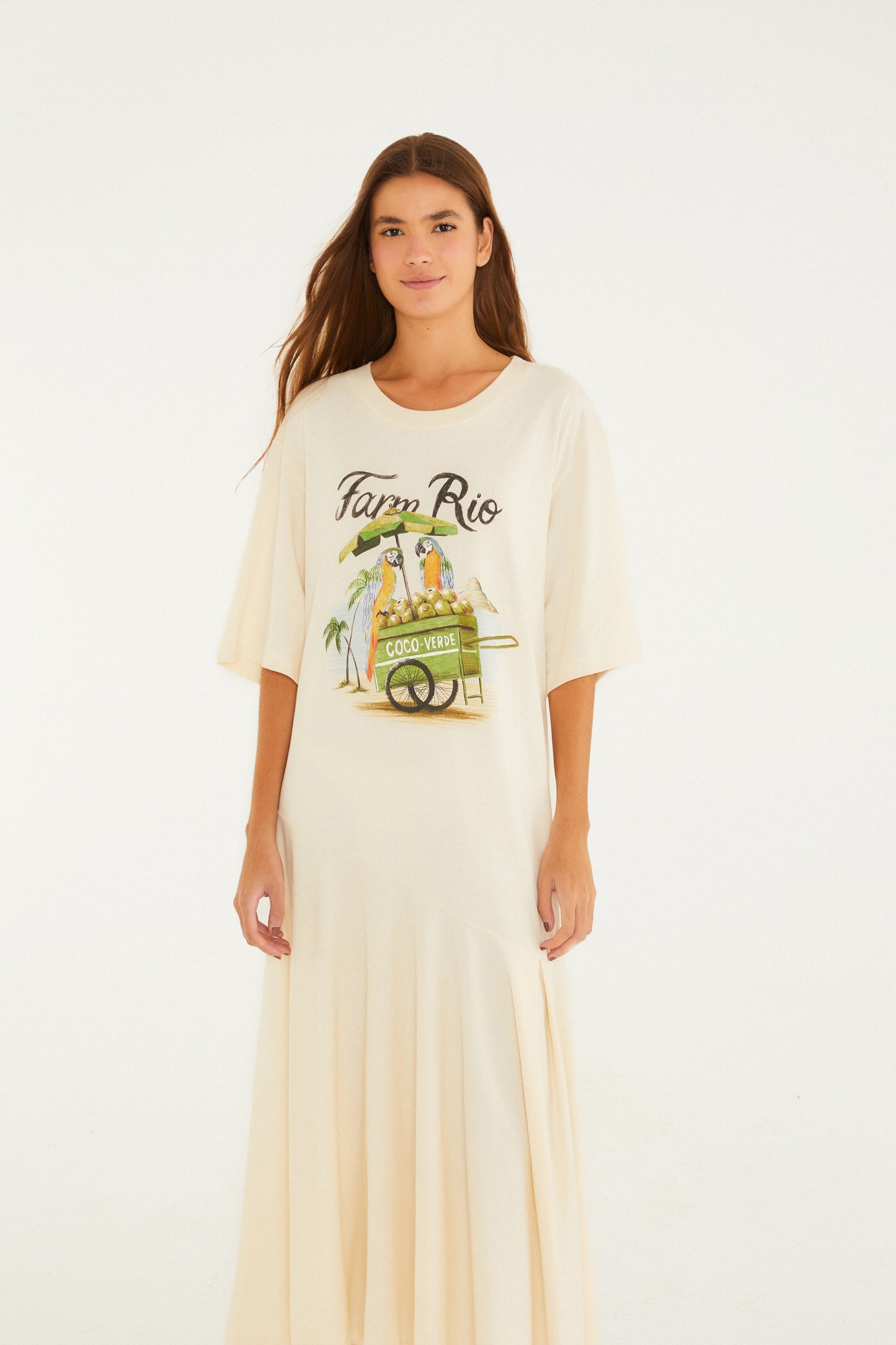 VESTIDO MIDI ESTAMPADO CARRINHO DE COCO