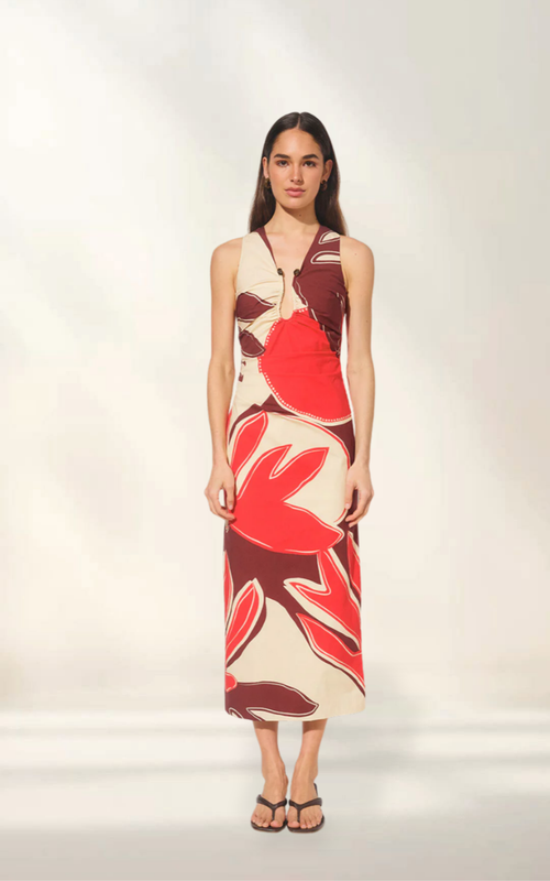 SUNDROP PALM MAXI DRESS