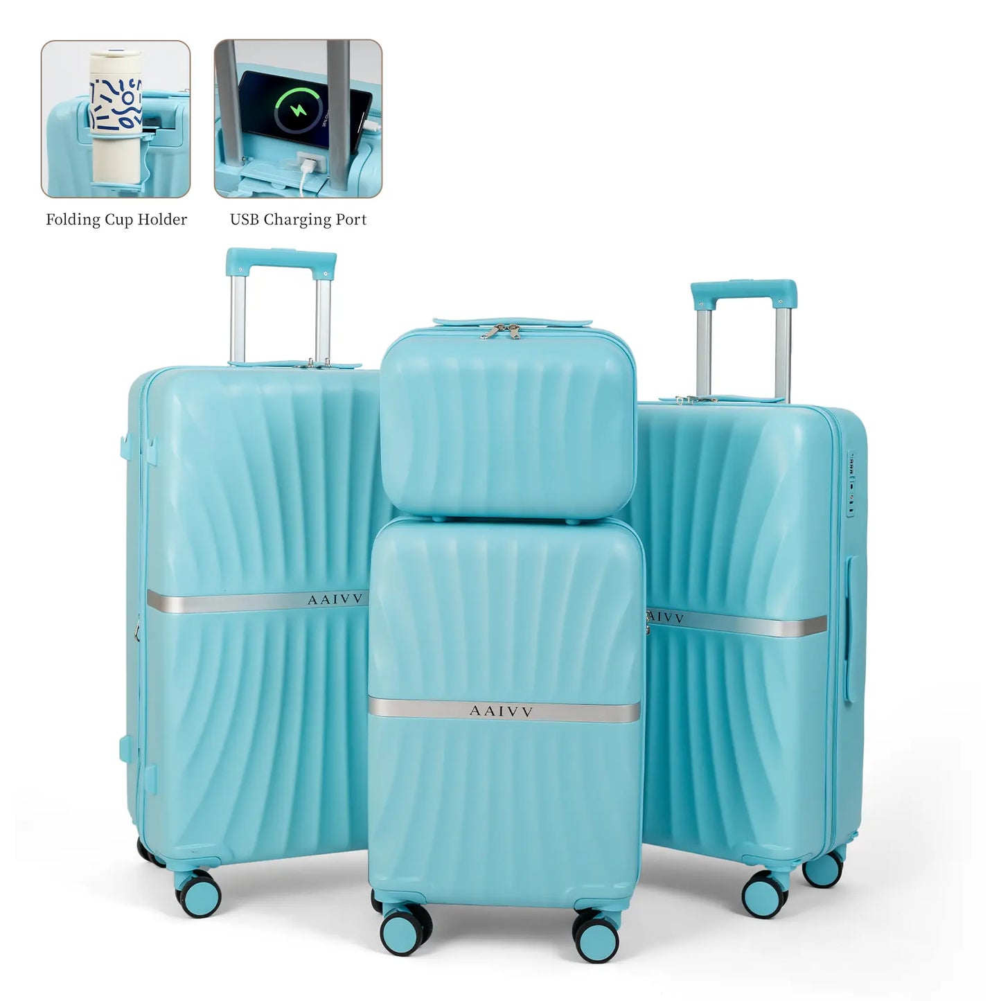4 Piece Expandable Hardshell Luggage Set with TSA Lock & Spinner Wheels