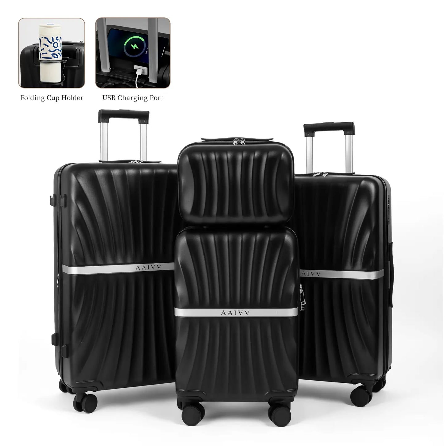 4 Piece Expandable Hardshell Luggage Set with TSA Lock & Spinner Wheels