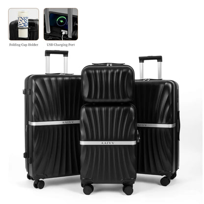4 Piece Expandable Hardshell Luggage Set with TSA Lock & Spinner Wheels